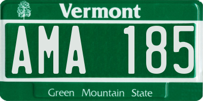VT license plate AMA185