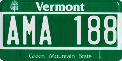 VT license plate AMA188