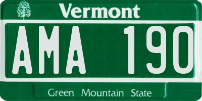 VT license plate AMA190