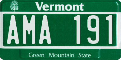 VT license plate AMA191