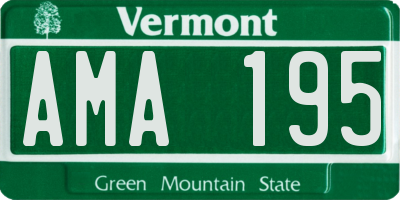 VT license plate AMA195