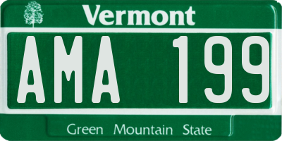 VT license plate AMA199