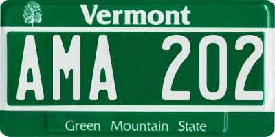 VT license plate AMA202