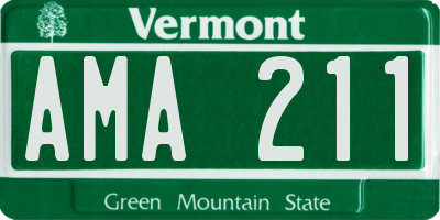 VT license plate AMA211