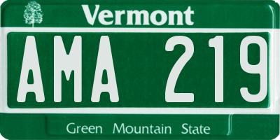VT license plate AMA219