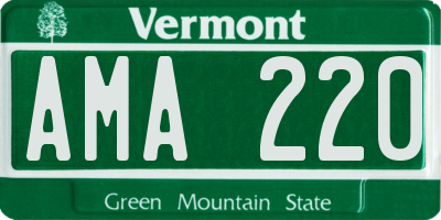 VT license plate AMA220