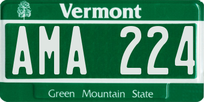 VT license plate AMA224