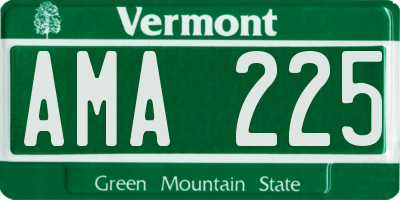 VT license plate AMA225