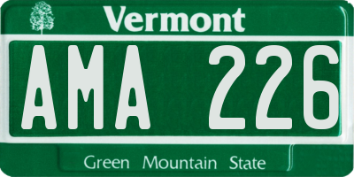 VT license plate AMA226