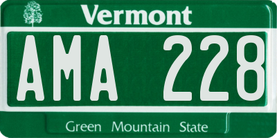 VT license plate AMA228