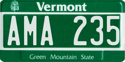 VT license plate AMA235