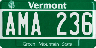 VT license plate AMA236