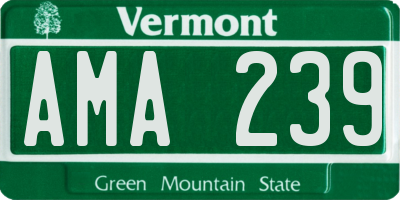 VT license plate AMA239