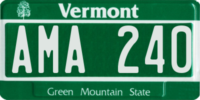 VT license plate AMA240
