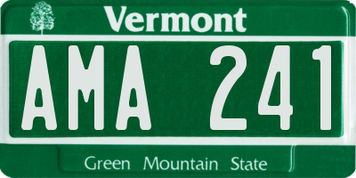 VT license plate AMA241