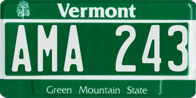VT license plate AMA243