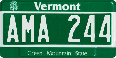 VT license plate AMA244