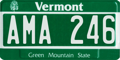 VT license plate AMA246