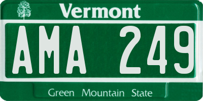 VT license plate AMA249