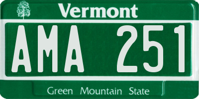 VT license plate AMA251