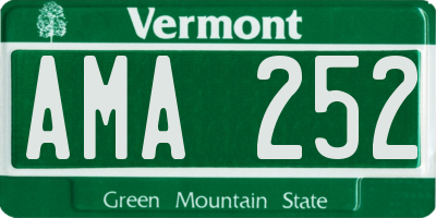 VT license plate AMA252