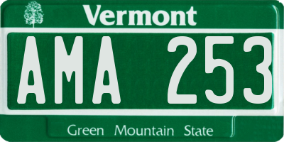 VT license plate AMA253