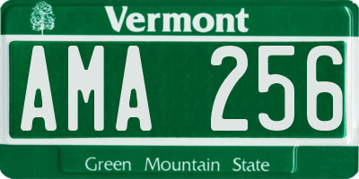 VT license plate AMA256