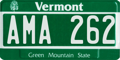 VT license plate AMA262