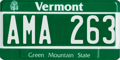 VT license plate AMA263