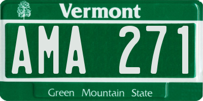 VT license plate AMA271