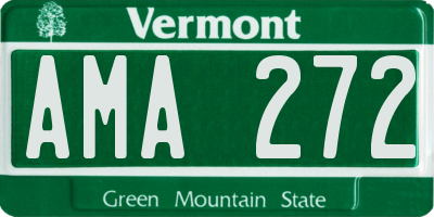 VT license plate AMA272