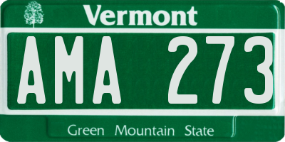 VT license plate AMA273