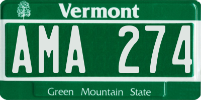 VT license plate AMA274