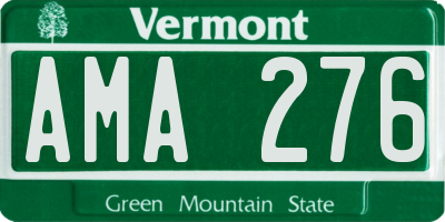 VT license plate AMA276