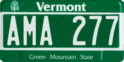 VT license plate AMA277