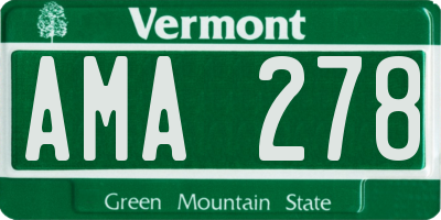 VT license plate AMA278