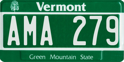 VT license plate AMA279