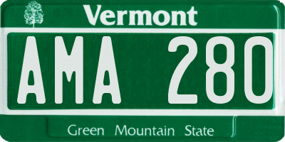 VT license plate AMA280