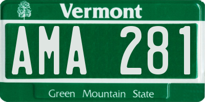VT license plate AMA281