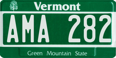 VT license plate AMA282