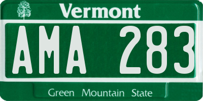 VT license plate AMA283