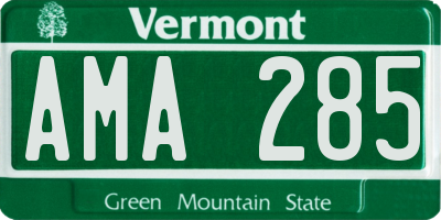 VT license plate AMA285