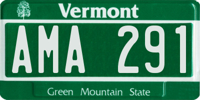 VT license plate AMA291