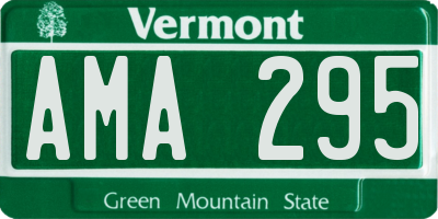 VT license plate AMA295