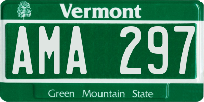VT license plate AMA297