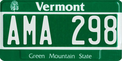 VT license plate AMA298
