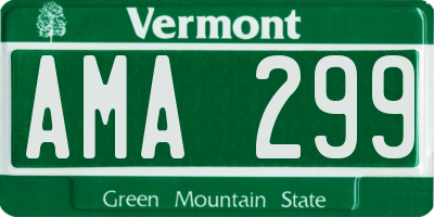 VT license plate AMA299