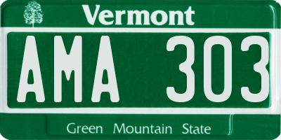 VT license plate AMA303
