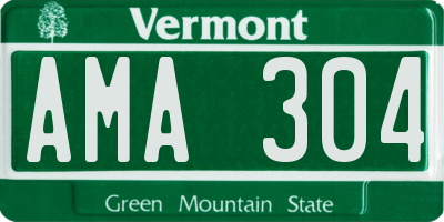 VT license plate AMA304