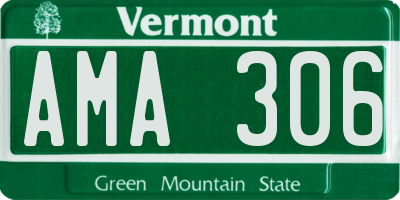 VT license plate AMA306